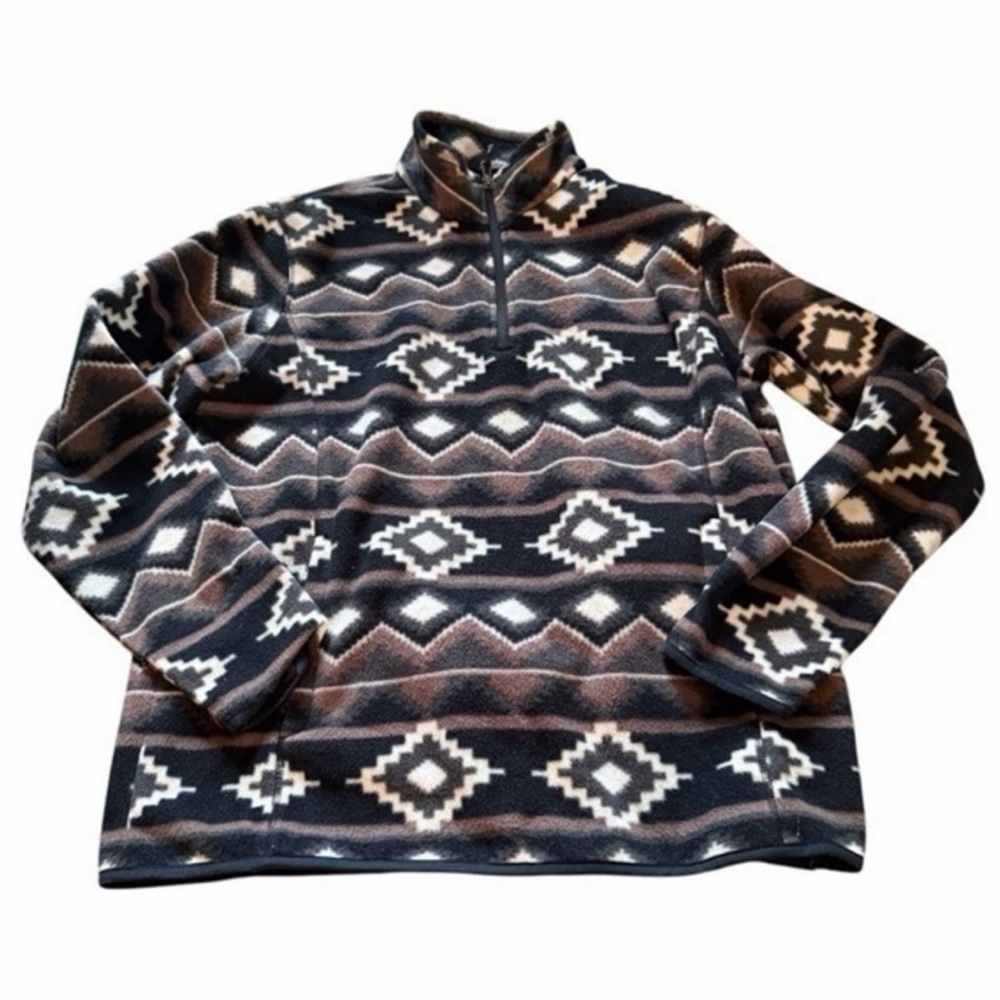 Men's Amazon Essentials Black and Brown Aztec Pat… - image 5